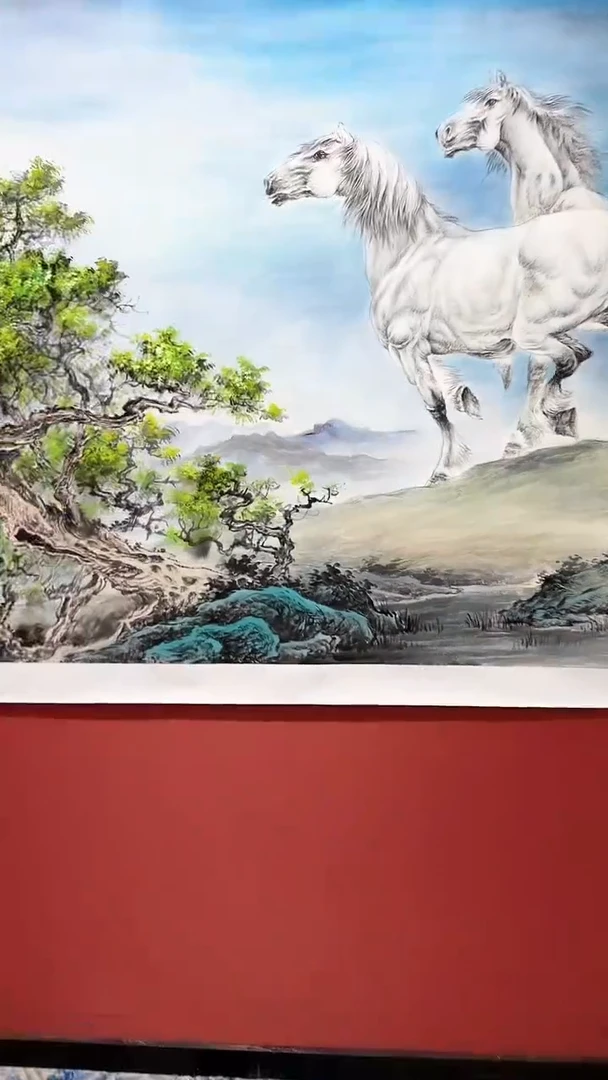 国画陈立国白驹望月