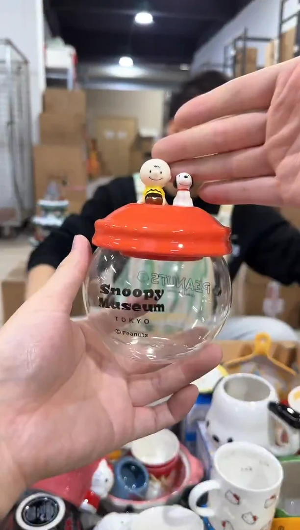 瓷片史努比玻璃收纳罐