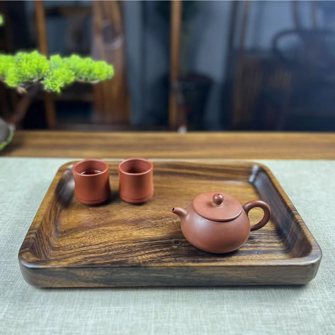 简约胡桃木整木掏挖托盘36*25*4