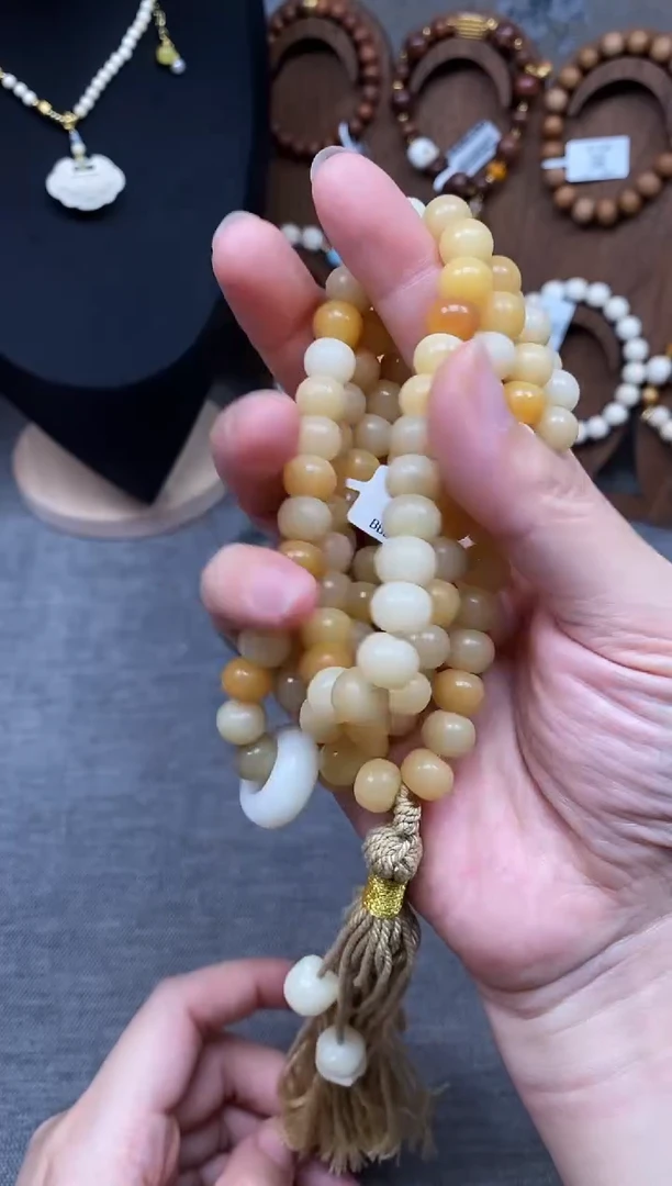 吊坠白玉菩提白玉菩提马卡龙算盘珠念珠