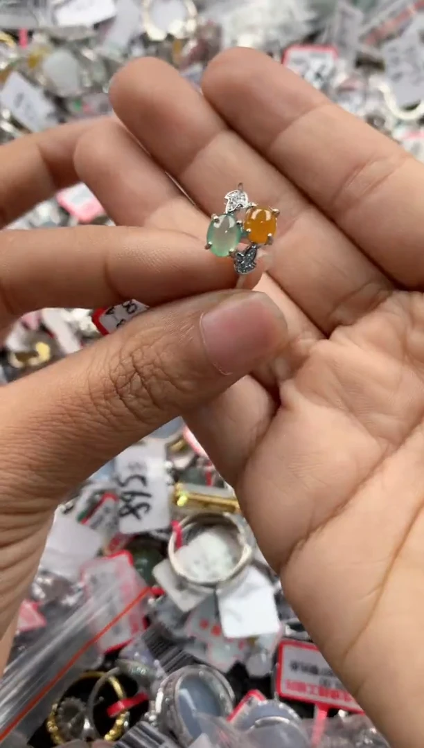 银S925镶嵌戒指翡翠13                  6