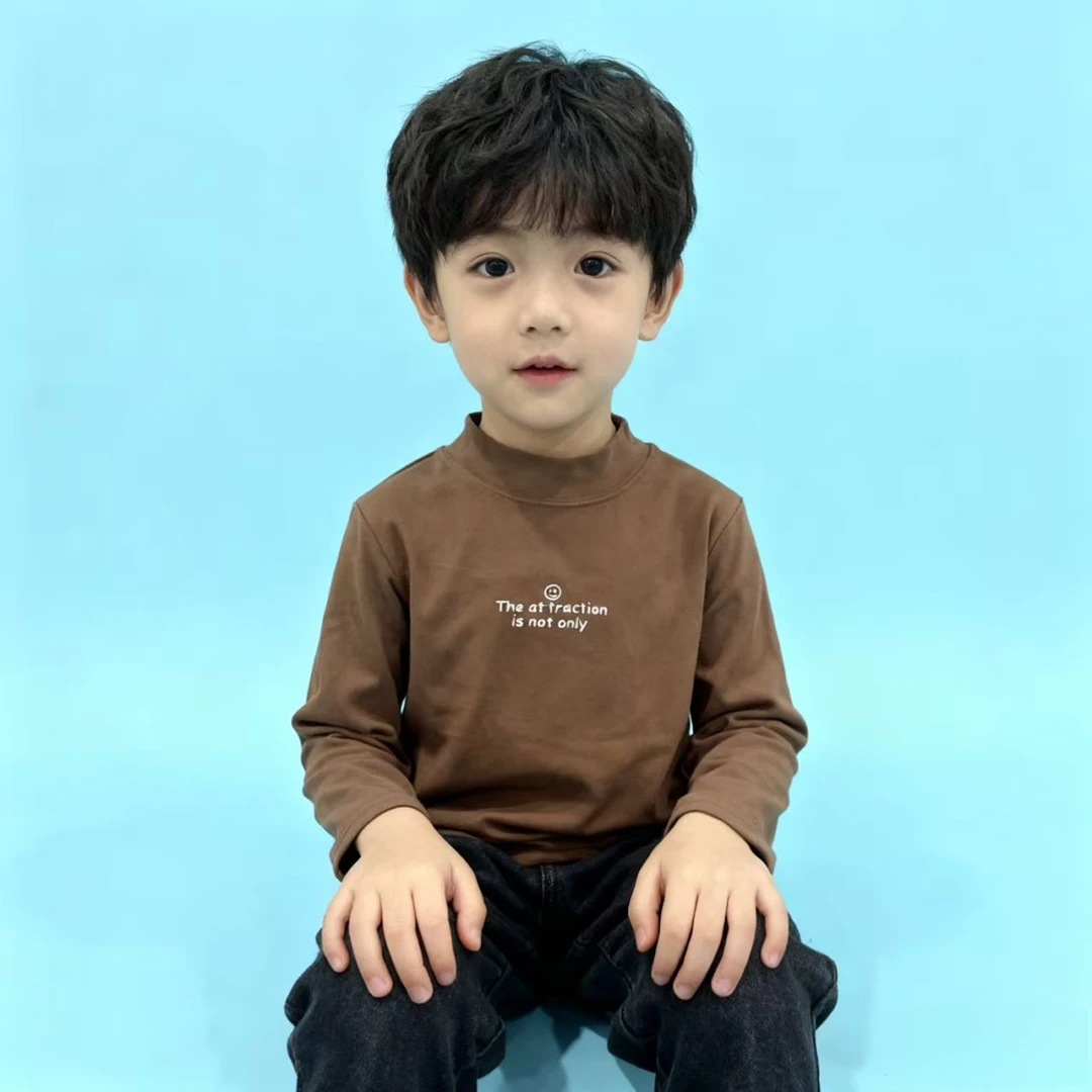 F01155男童秋冬季德绒打底衫2025年冬男孩新款韩版男童装上衣洋气