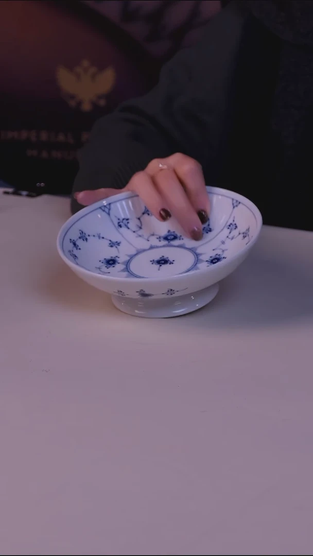 哥哈  平边唐草 矮脚碗