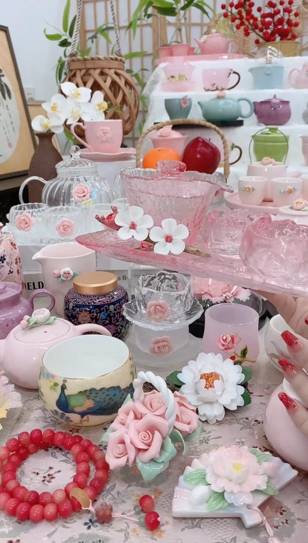 瓷片浪漫樱花粉色茶具20251222582
