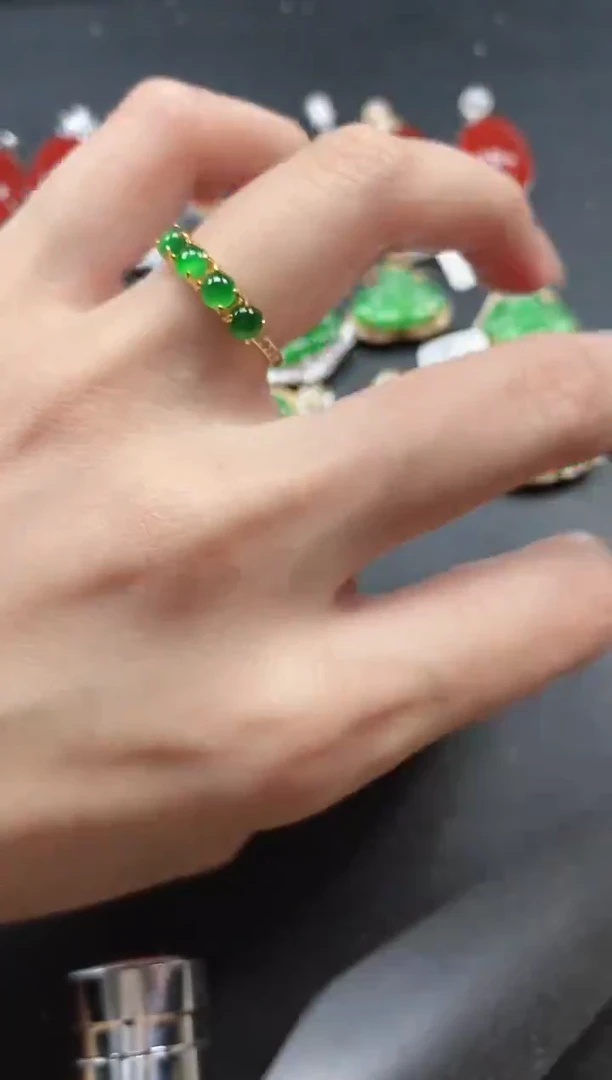 银S925镶嵌戒指翡翠5115-10