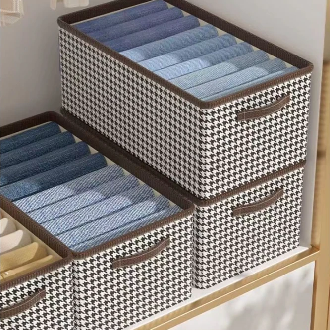 收纳盒装衣服收纳箱居衣柜裤子整理箱布艺可折叠大容量储物家用X