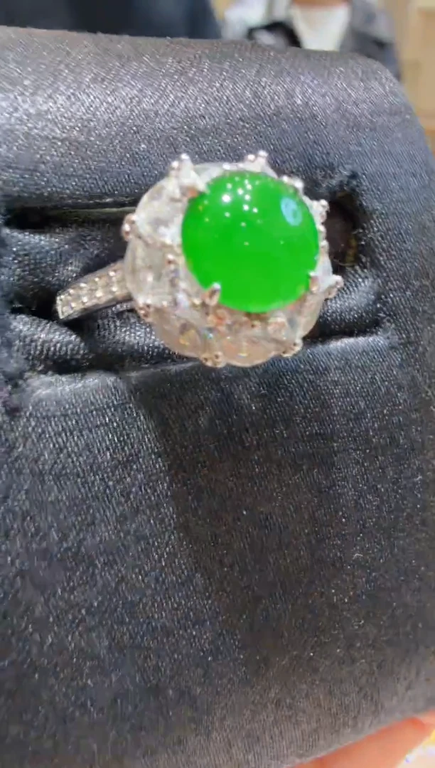 银S925镶嵌戒指翡翠多样性团购发一件