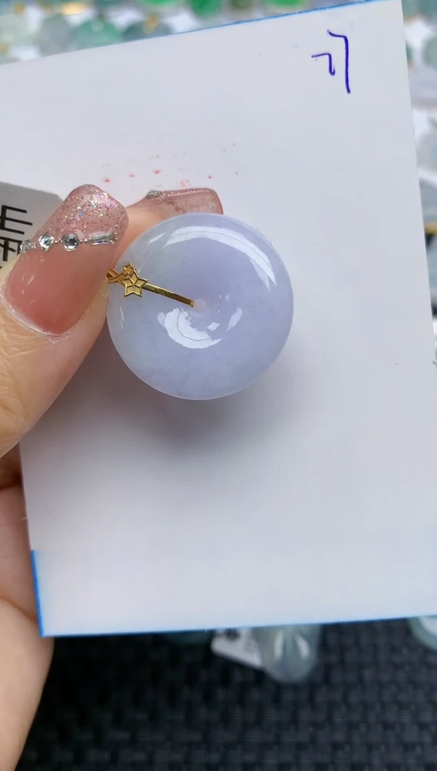 【闪购商品】翡翠挂件18K金镶嵌天然A货翡翠 27