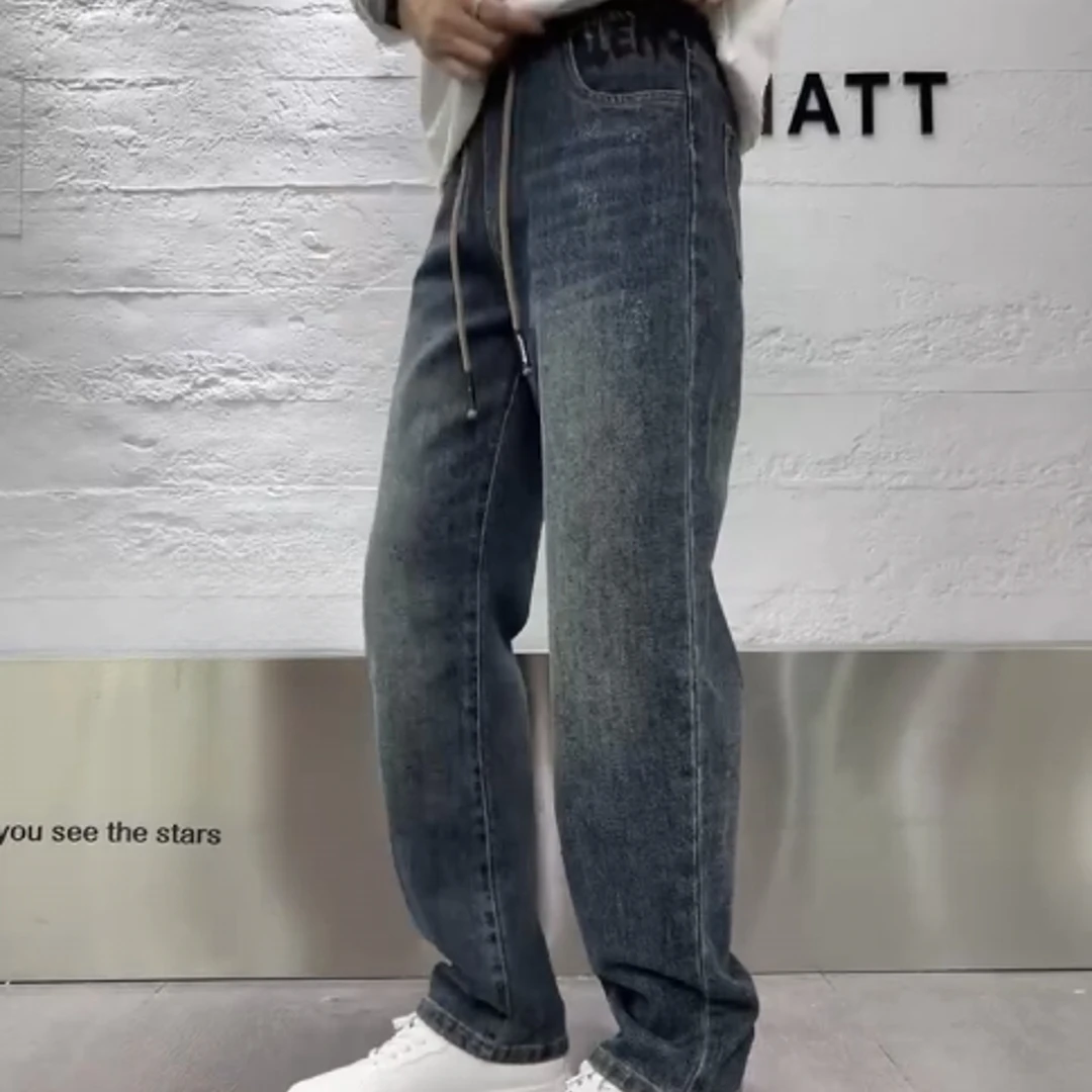 898潮男加绒牛仔裤（阔腿）