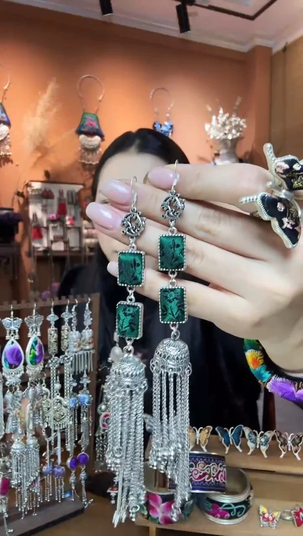 刺绣纯手工民族风耳环