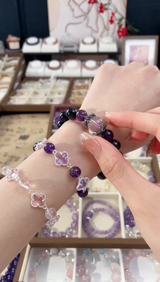 【闪购商品】水晶手链未镶嵌天然水晶单圈双圈素圈设计款气质