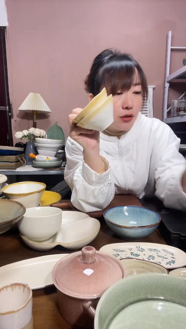 陶瓷微瑕（4个装）黄色斗笠小碗