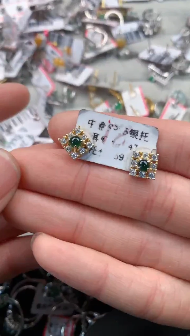 银S925镶嵌戒指翡翠777   8