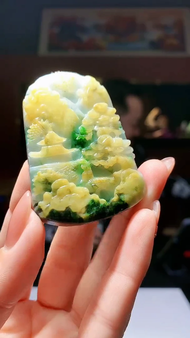 【闪购商品】定制翡翠未镶嵌1034hm-毛货挂件26