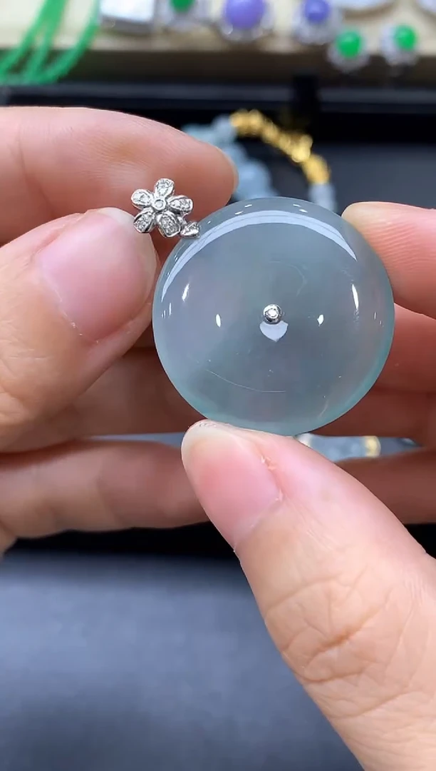 颈饰18K金镶嵌翡翠416-中国好珍宝