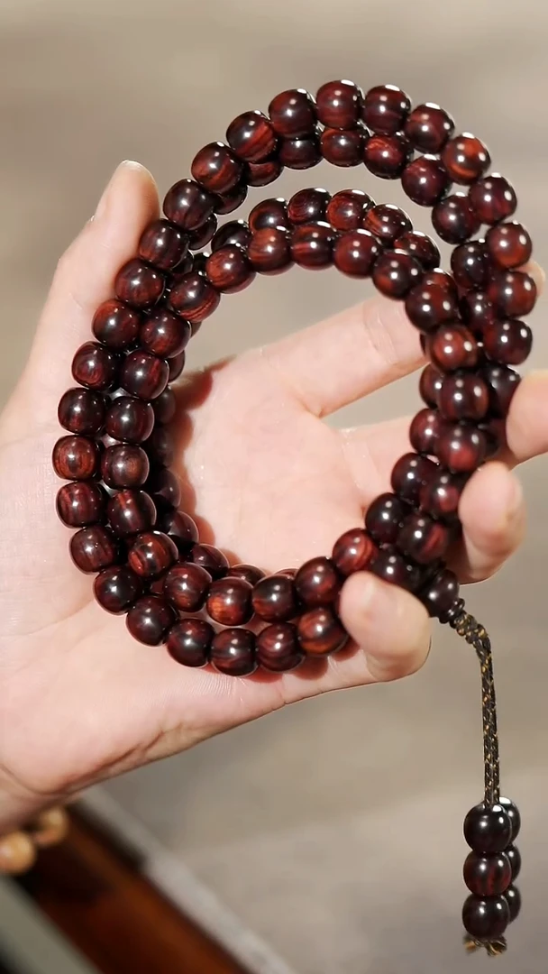 黄花梨/降香黄檀手串/手链海南黄花梨紫油梨9.5-10mm-108颗