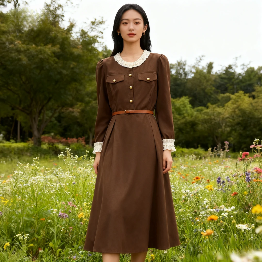 3485#【微瑕】法式赫本小香风新款显瘦修身气质时尚连衣裙