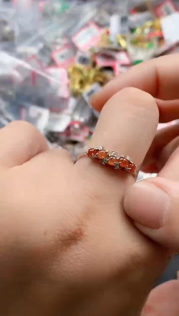 银S925镶嵌戒指翡翠天然A货缅甸翡翠