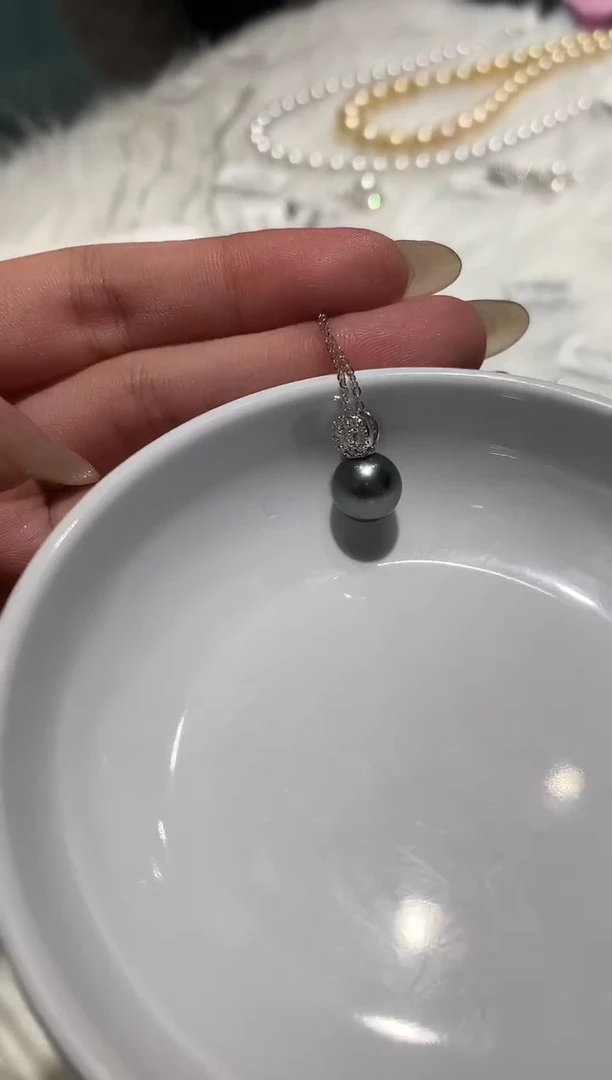 18K金镶嵌套链海水珍珠A157|2980