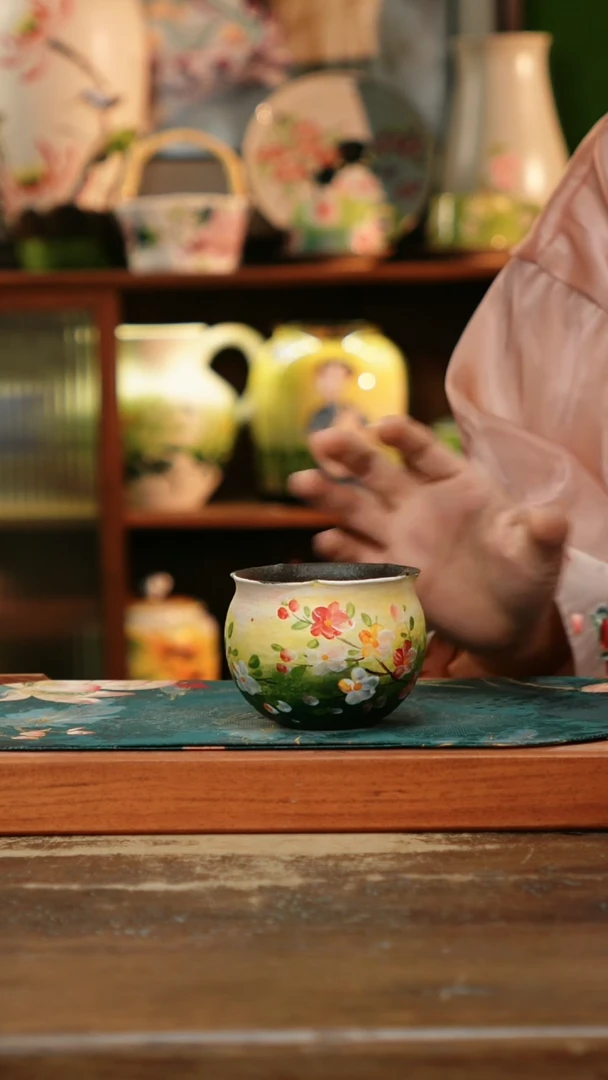瓷片景德镇纯手工釉下彩精品茶具水杯
