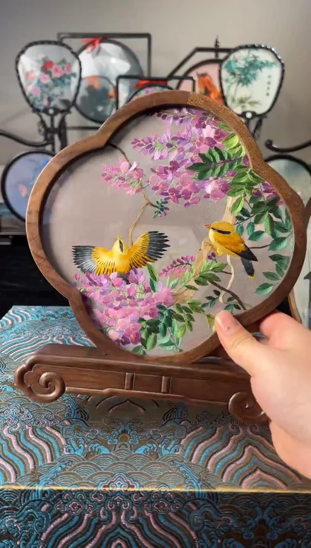 刺绣纯手工非遗苏绣双面绣摆件