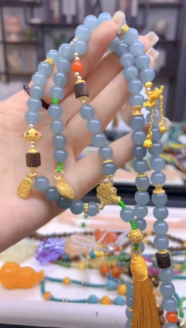 翡翠未镶嵌毛衣链DIY款M651