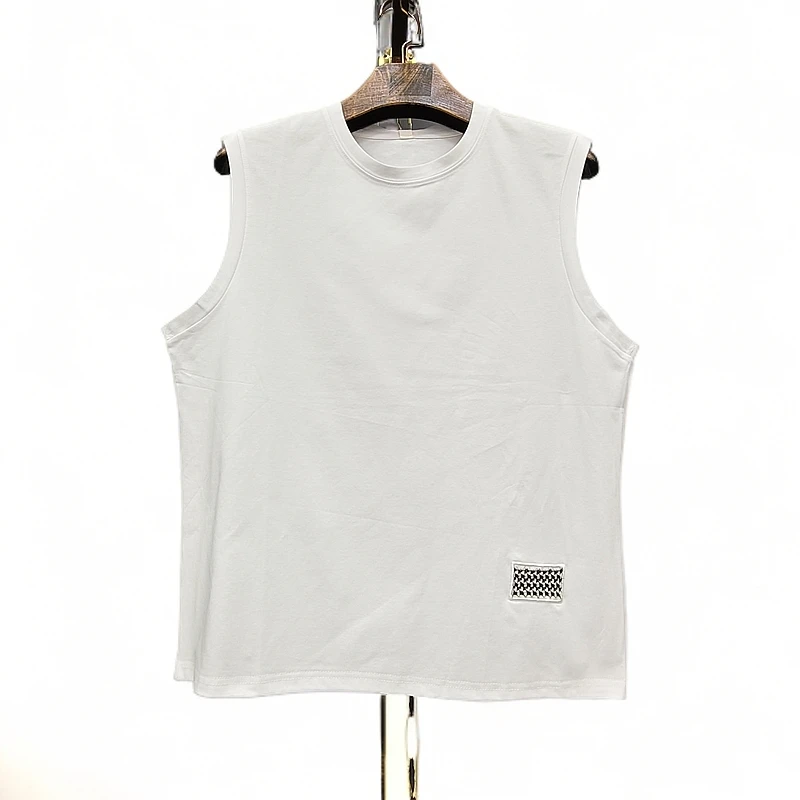 2025夏季新品 男士时尚潮牌宽松款纯色砍袖背心 舒适休闲百搭