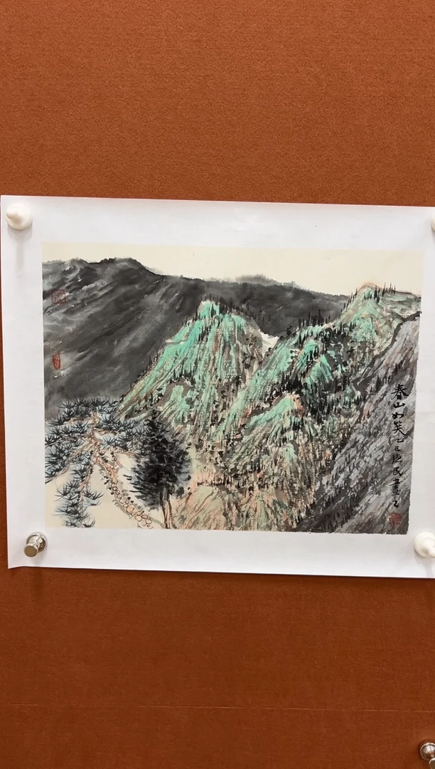 国画尤德民一平尺山水