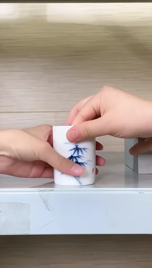 瓷片BEAU手绘杯-青竹