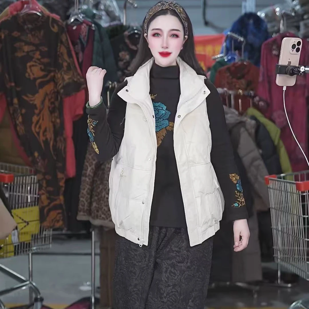 【羽绒】冬季百搭时尚潮流休闲气质显瘦轻奢女款羽绒马甲2383