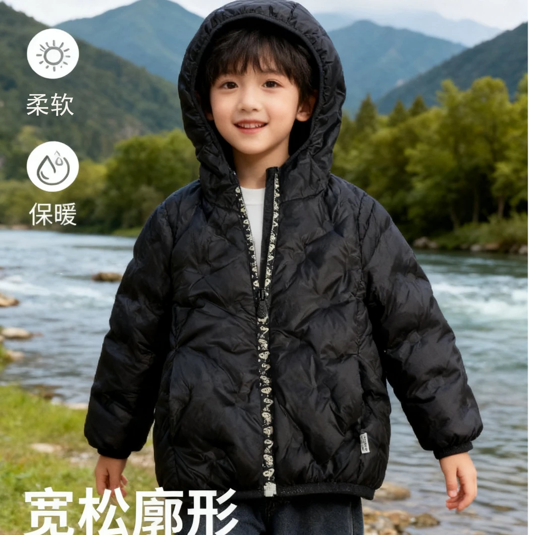 正品断码史努比男孩女孩常规款休闲风轻薄羽绒鹅绒外出服羽绒外套