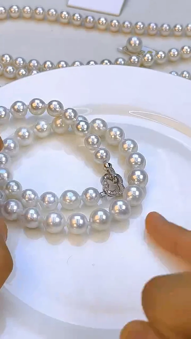 淡水珍珠银S925镶嵌项链10
