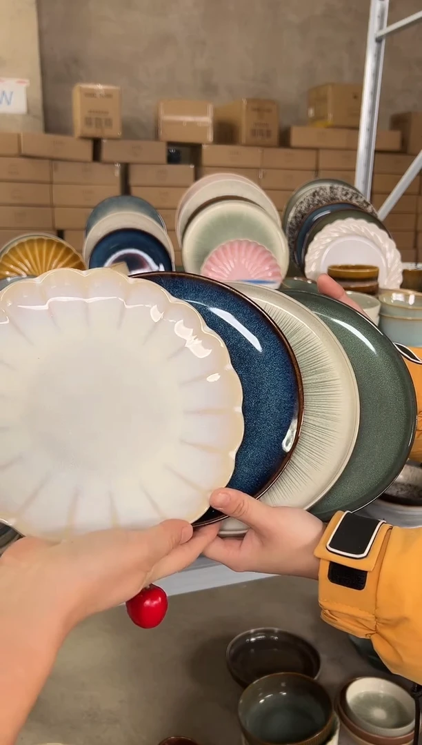 陶瓷外贸尾货瑕疵满20包邮X4 小盘8英寸