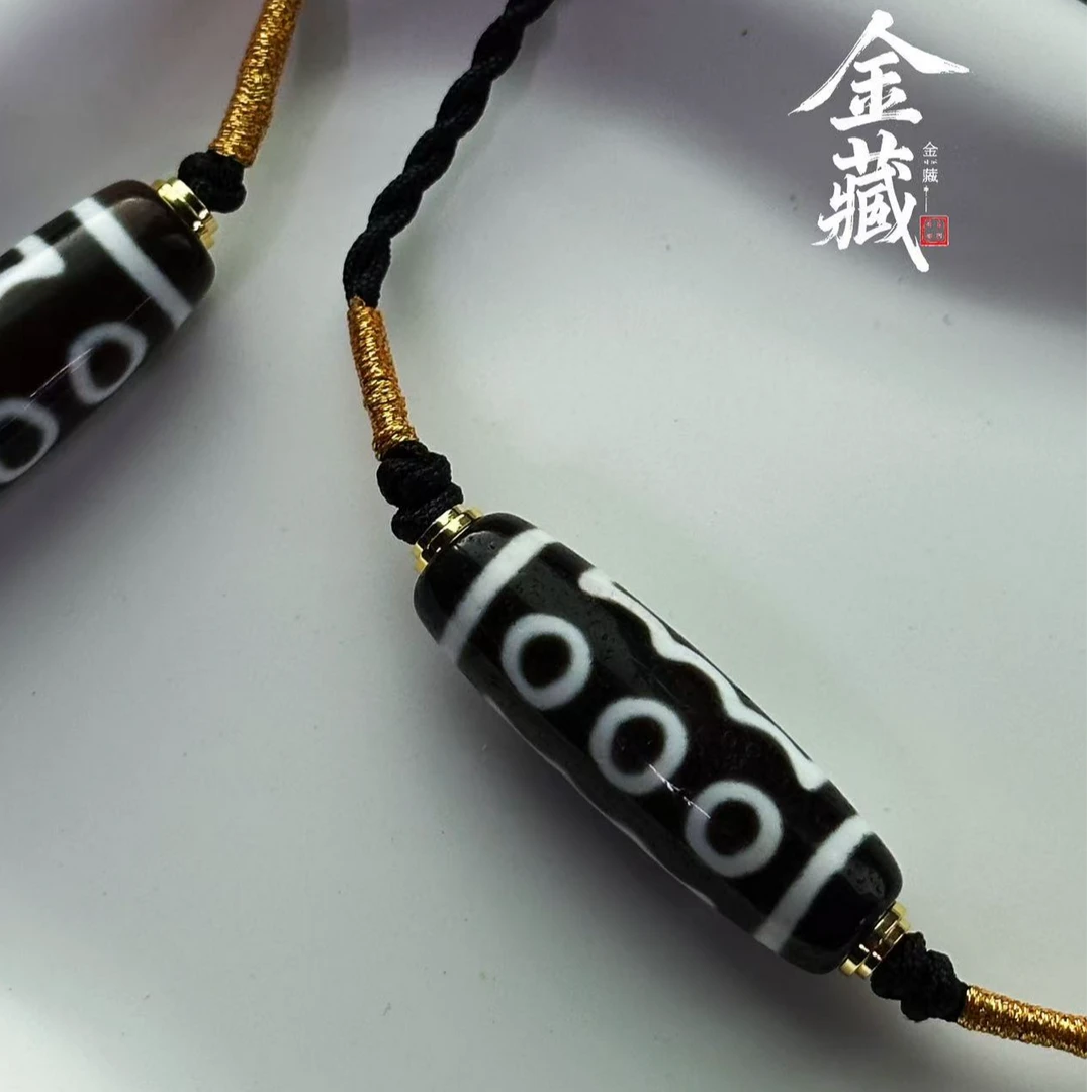 「金藏纯念」五眼台珠黑白珠经典图腾玛瑙玉髓锁骨链随机多样性发货