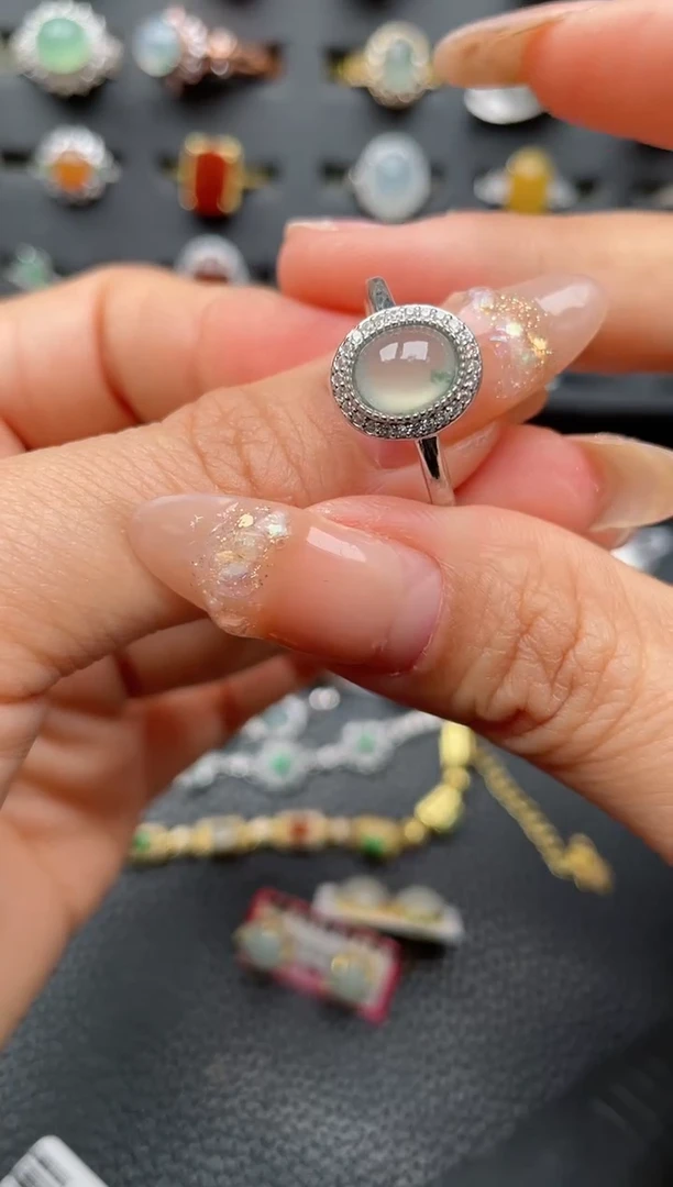 【闪购商品】翡翠戒指银S925镶嵌1111111111  56
