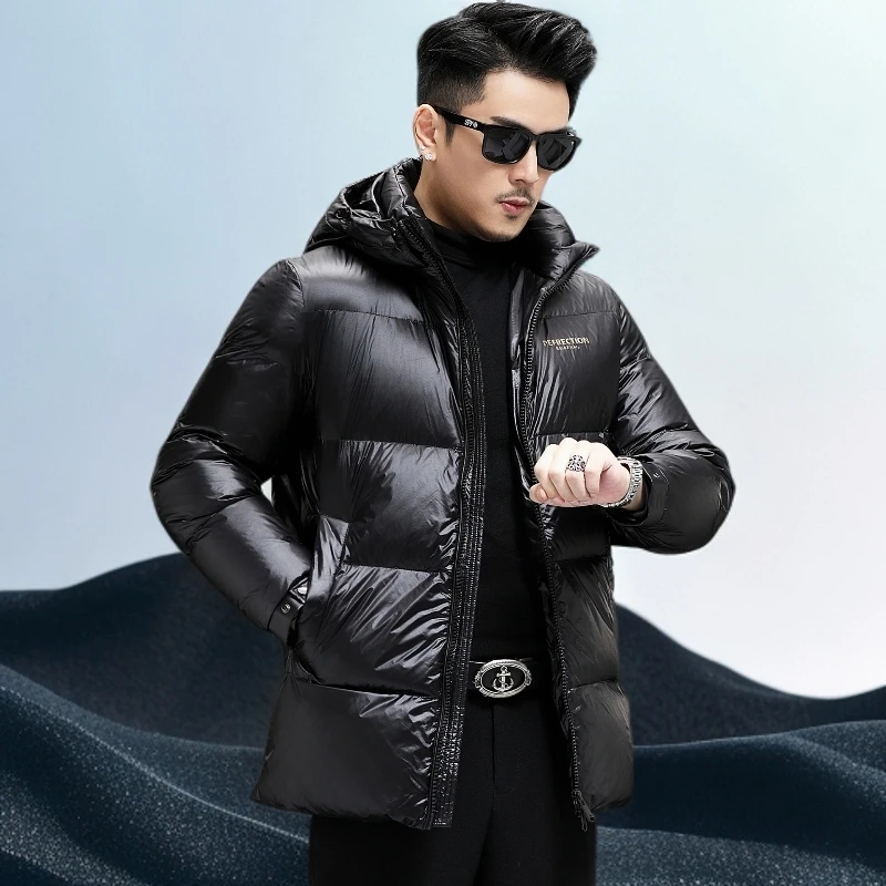 巴赛娜缇时尚潮牌冬季新款男士羽绒服休闲加厚保暖连帽羽绒服外套