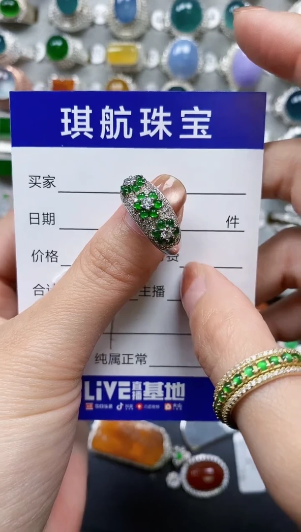 【闪购商品】翡翠戒指银S925镶嵌0507