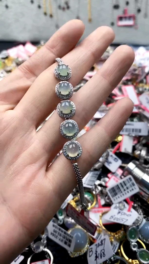 翡翠戒指银S925镶嵌2222----9
