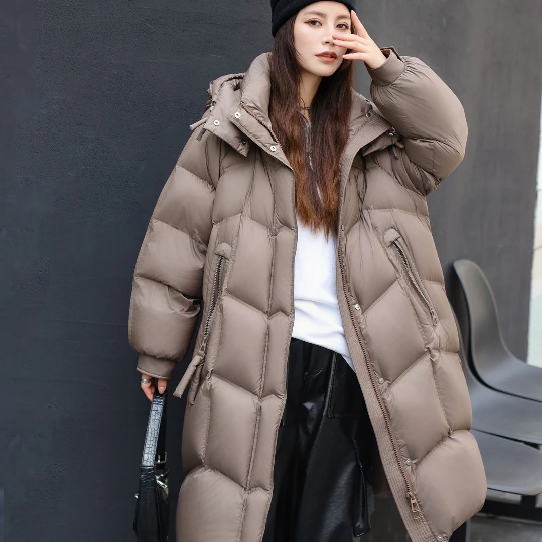 反季清 8329羽绒服韩版时尚连帽冬保暖宽松立领宽松羽绒服女装