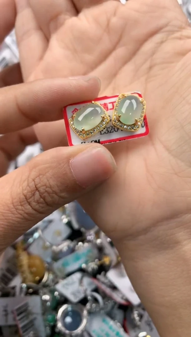 银S925镶嵌戒指翡翠444            2