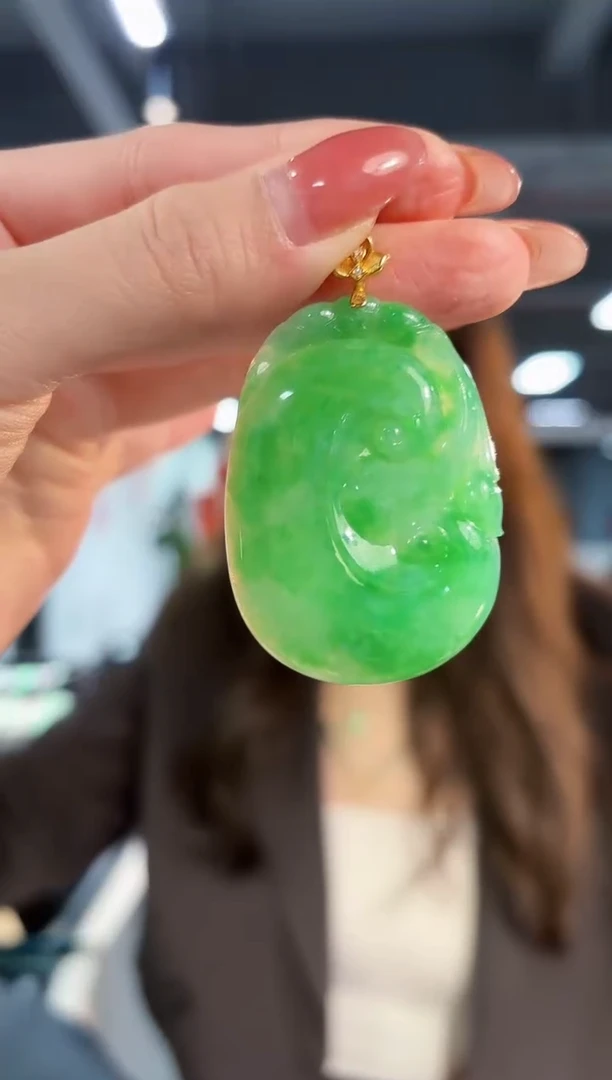 【闪购商品】翡翠颈饰18K金镶嵌缅料A货/支持复检/一件