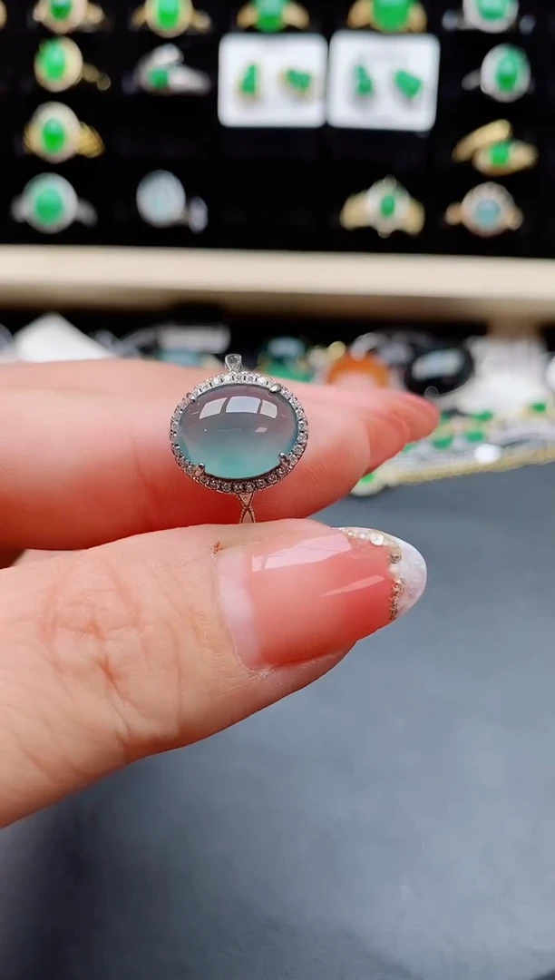【闪购商品】翡翠戒指银S925镶嵌08050