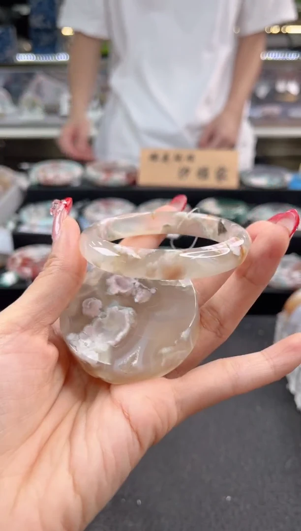 未镶嵌手镯石英质玉57圈口 （赠品镯心）35598