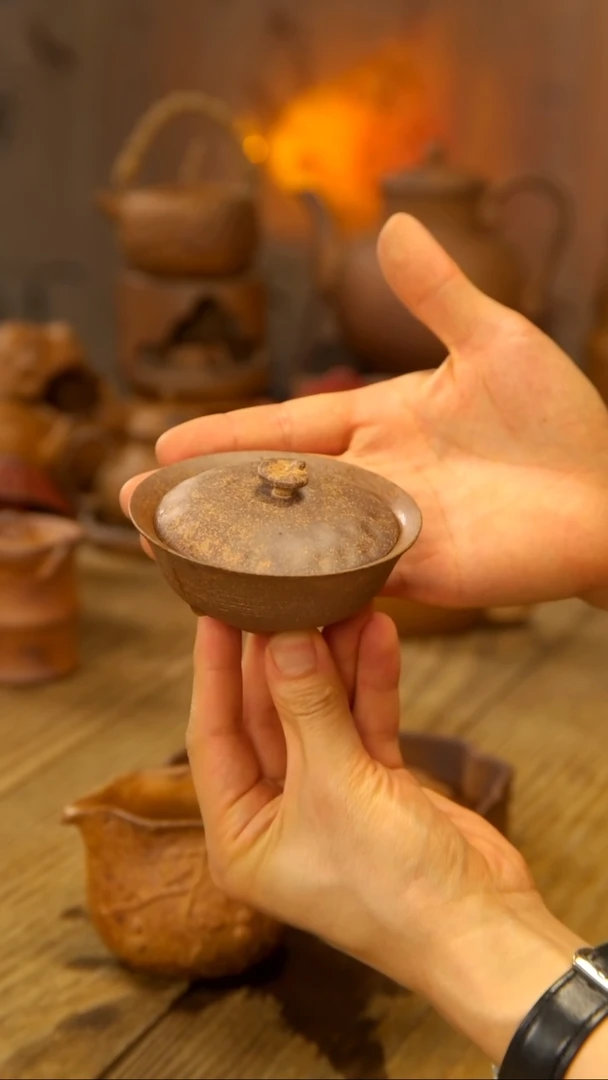 陶瓷黑金版灵芝盖碗111111