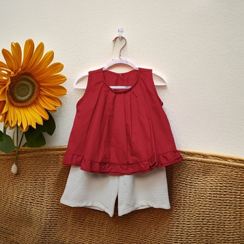 女童夏季套装女宝宝新款无袖上衣阔腿裤洋气时尚夏款两件套