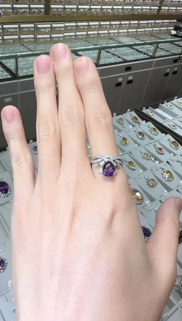 【闪购商品】紫晶戒指银S925镶嵌10*8mm