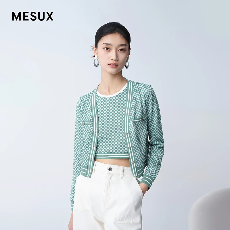 MESUX米岫棋盘格外套MKSDH103