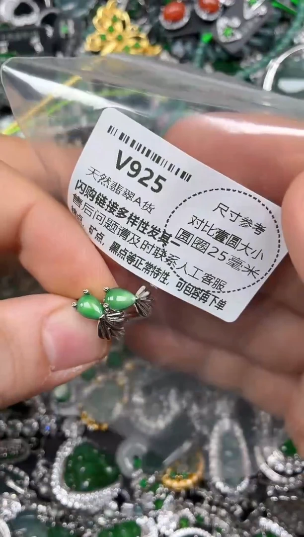 颈饰未镶嵌翡翠V925耳扣