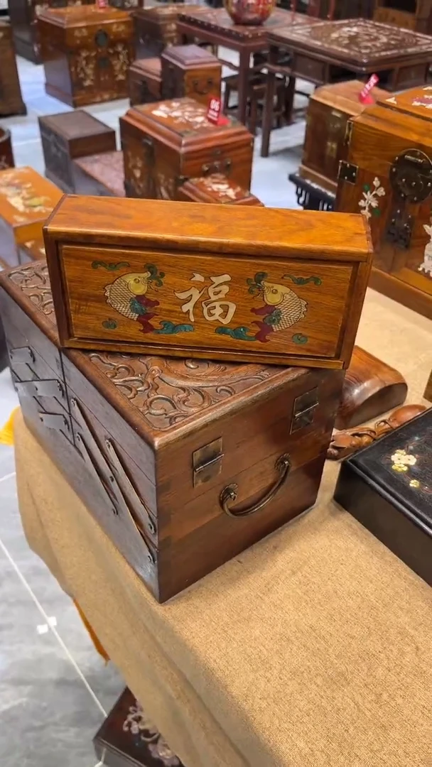 木连年有余福字大机关盒