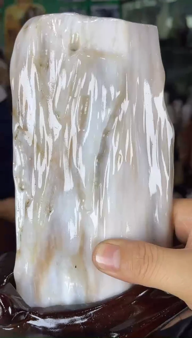 缅甸天然树化玉摆件